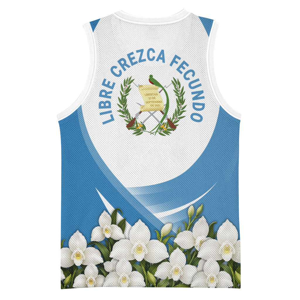Guatemala Basketball Jersey Quetzal Mayan Ruins Orchid Flag