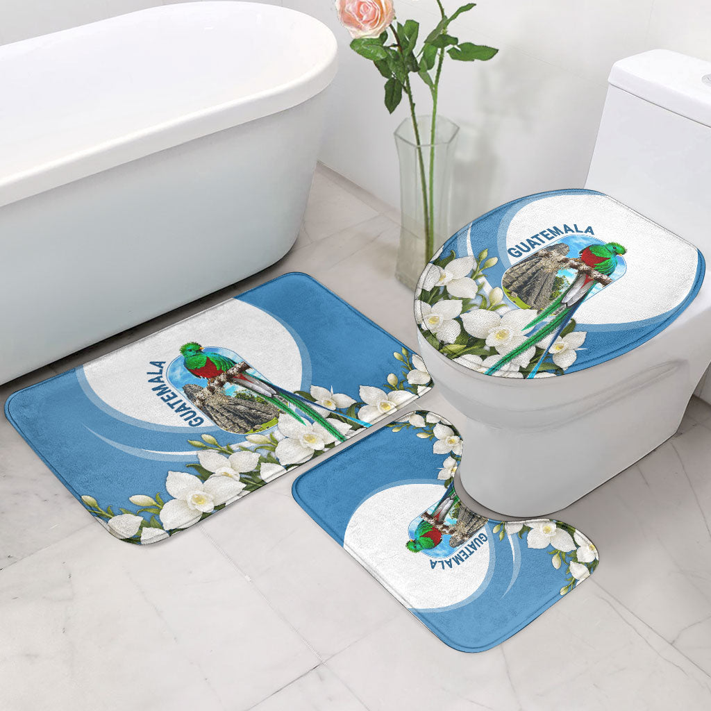 Guatemala Bathroom Set Quetzal Mayan Ruins Orchid Flag