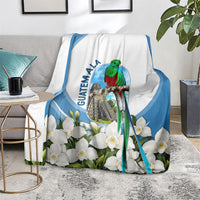 Guatemala Blanket Quetzal Mayan Ruins Orchid Flag