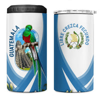 Guatemala 4 in 1 Can Cooler Tumbler Quetzal Mayan Ruins Orchid Flag