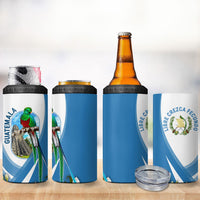 Guatemala 4 in 1 Can Cooler Tumbler Quetzal Mayan Ruins Orchid Flag
