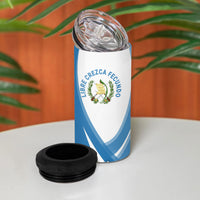 Guatemala 4 in 1 Can Cooler Tumbler Quetzal Mayan Ruins Orchid Flag