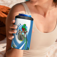 Guatemala 4 in 1 Can Cooler Tumbler Quetzal Mayan Ruins Orchid Flag