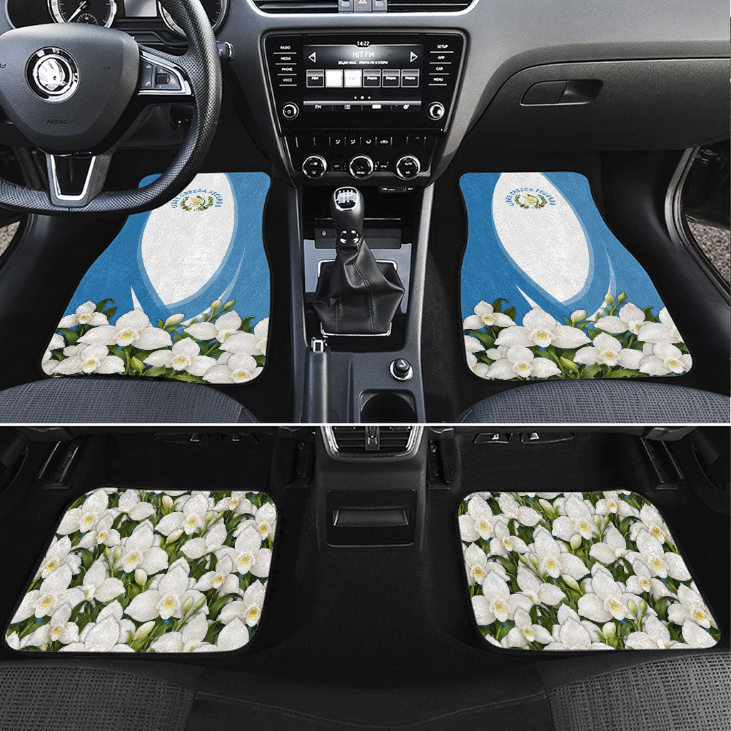 Guatemala Car Mats Quetzal Mayan Ruins Orchid Flag