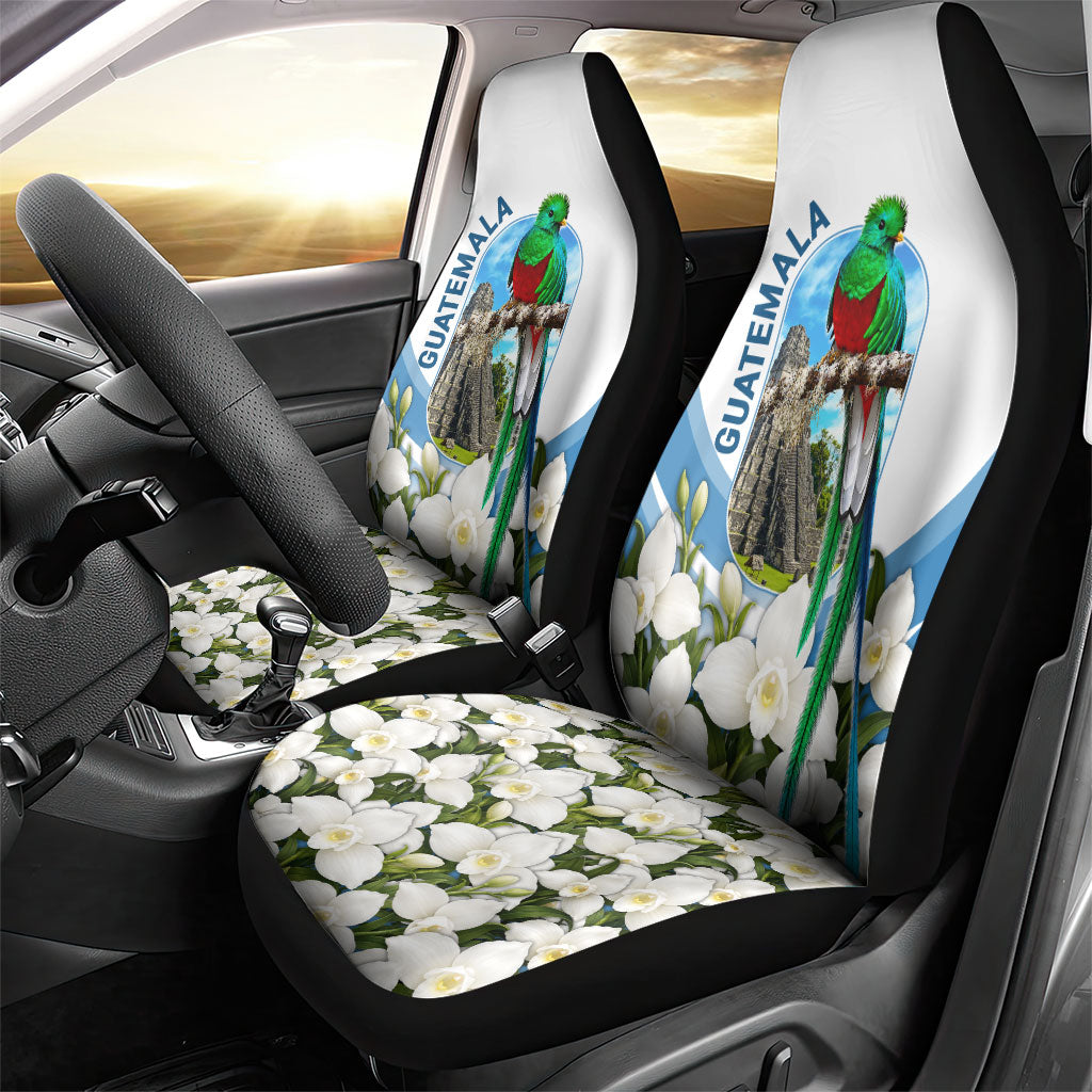 Guatemala Car Seat Cover Quetzal Mayan Ruins Orchid Flag