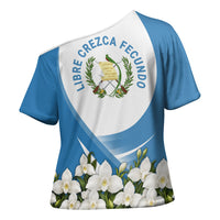 Guatemala Cross Shoulder Shirt Quetzal Mayan Ruins Orchid Flag