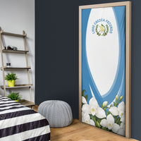 Guatemala Door Cover Quetzal Mayan Ruins Orchid Flag