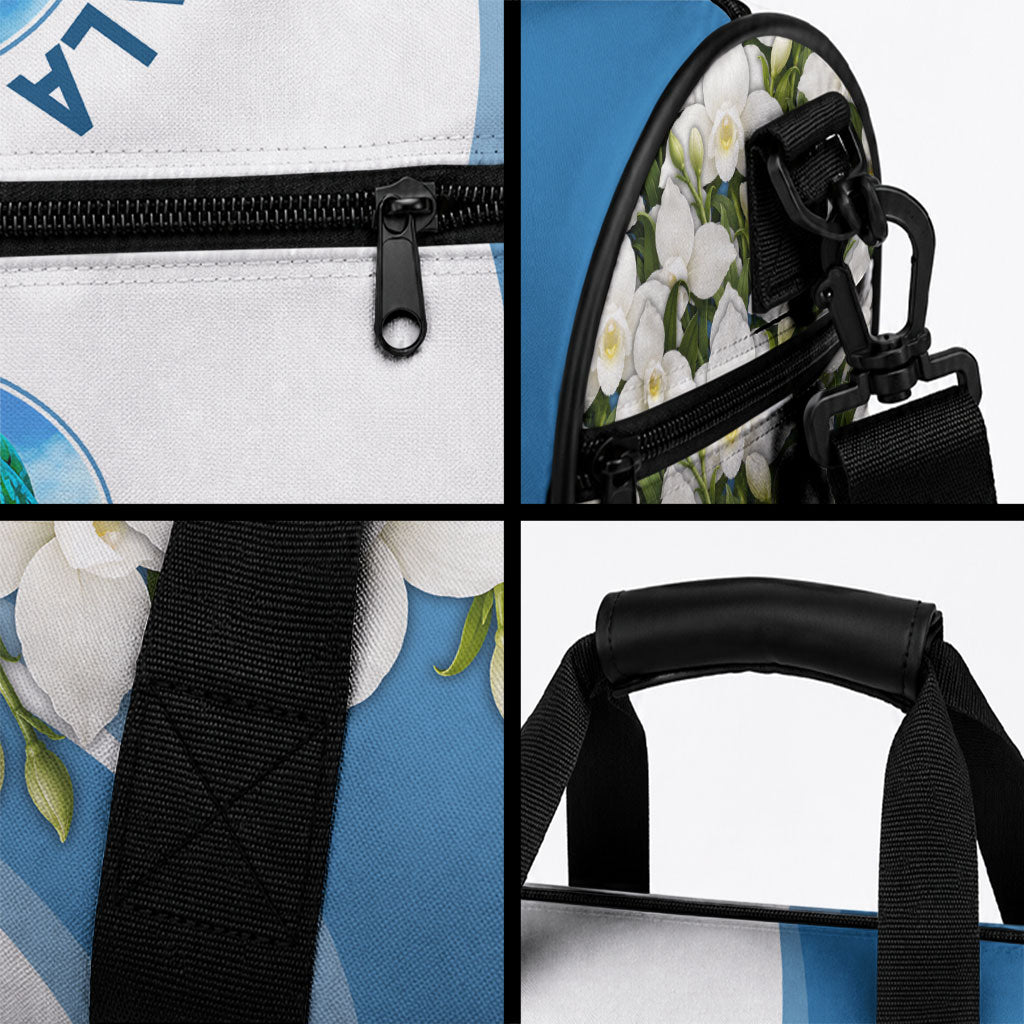Guatemala Duffle Bag Quetzal Mayan Ruins Orchid Flag