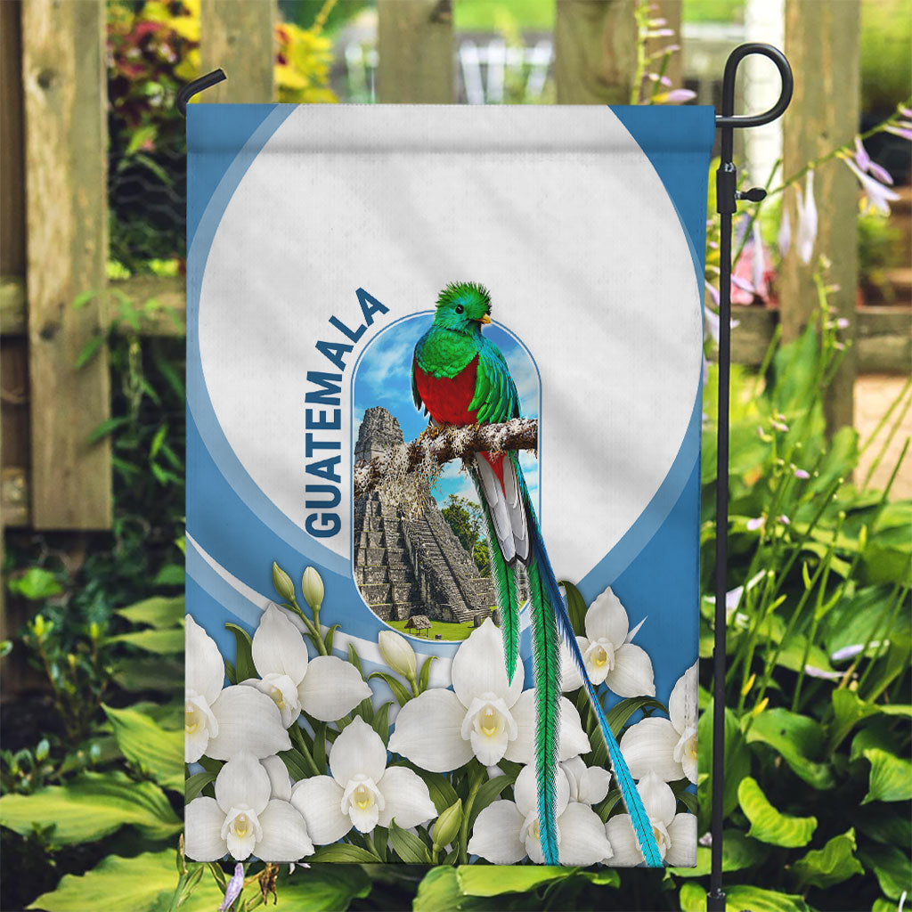 Guatemala Garden Flag Quetzal Mayan Ruins Orchid Flag