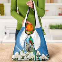 Guatemala Grocery Bag Quetzal Mayan Ruins Orchid Flag
