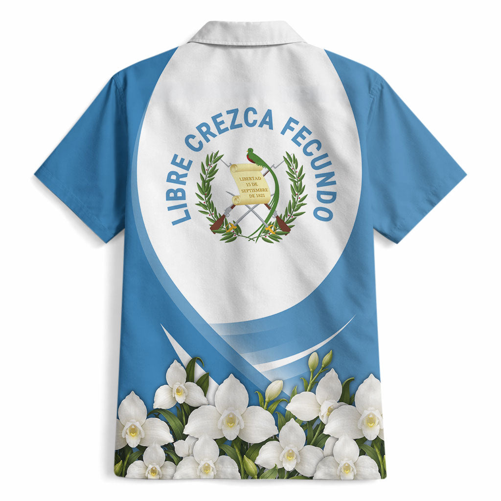 Guatemala Hawaiian Shirt Quetzal Mayan Ruins Orchid Flag