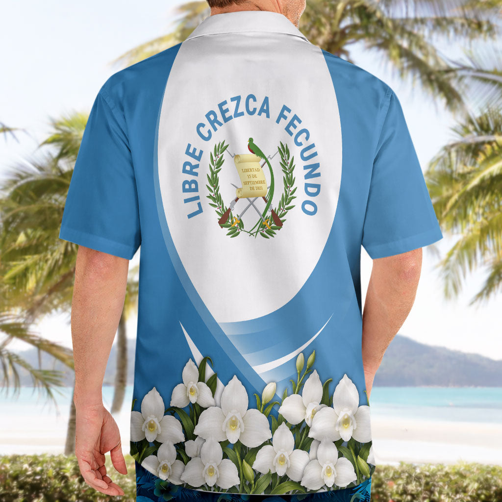 Guatemala Hawaiian Shirt Quetzal Mayan Ruins Orchid Flag