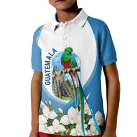 Guatemala Kid Polo Shirt Quetzal Mayan Ruins Orchid Flag