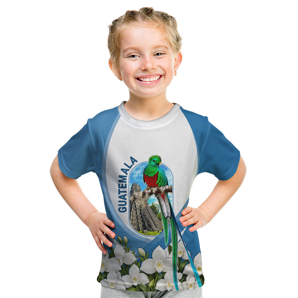 Guatemala Kid T Shirt Quetzal Mayan Ruins Orchid Flag