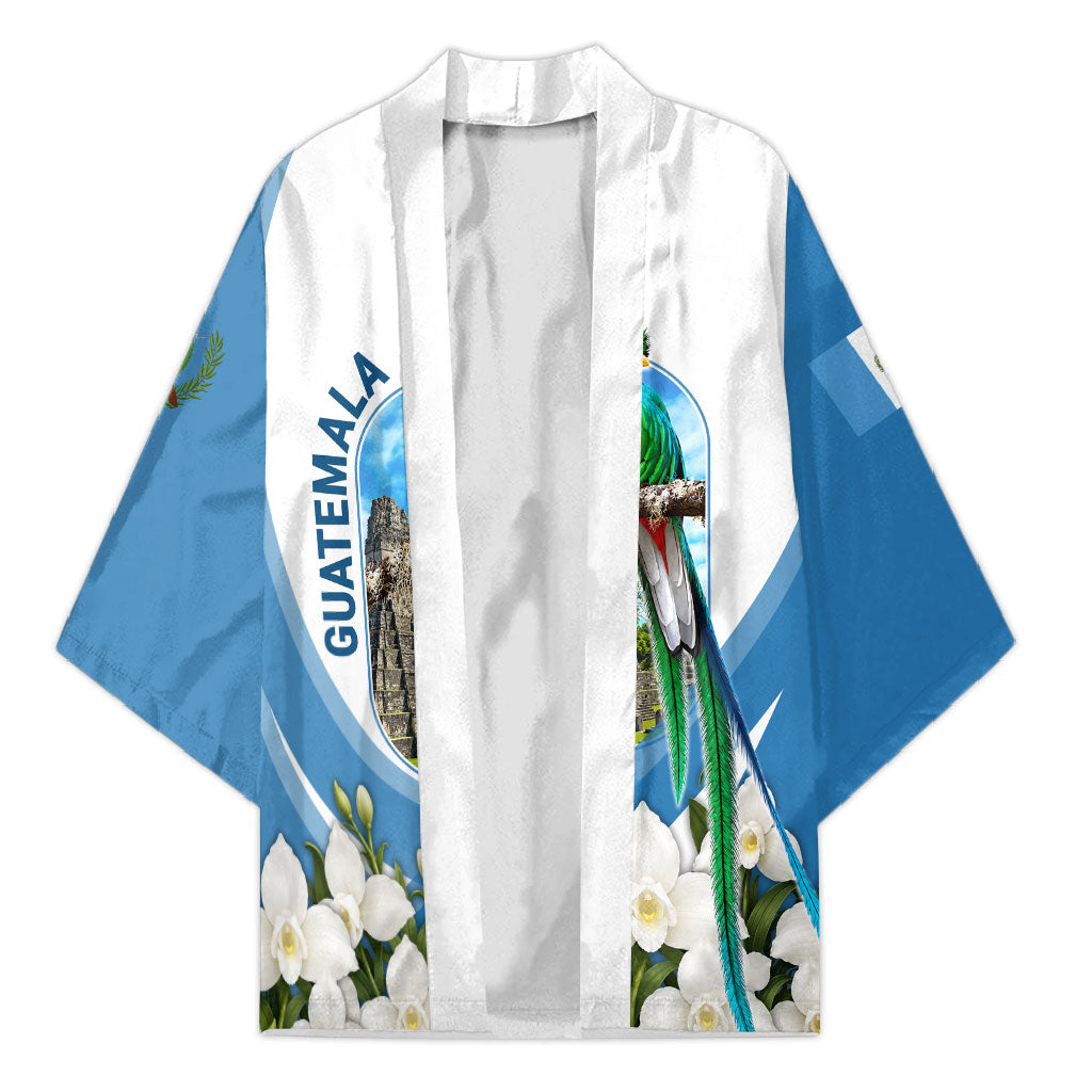 Guatemala Kimono Quetzal Mayan Ruins Orchid Flag