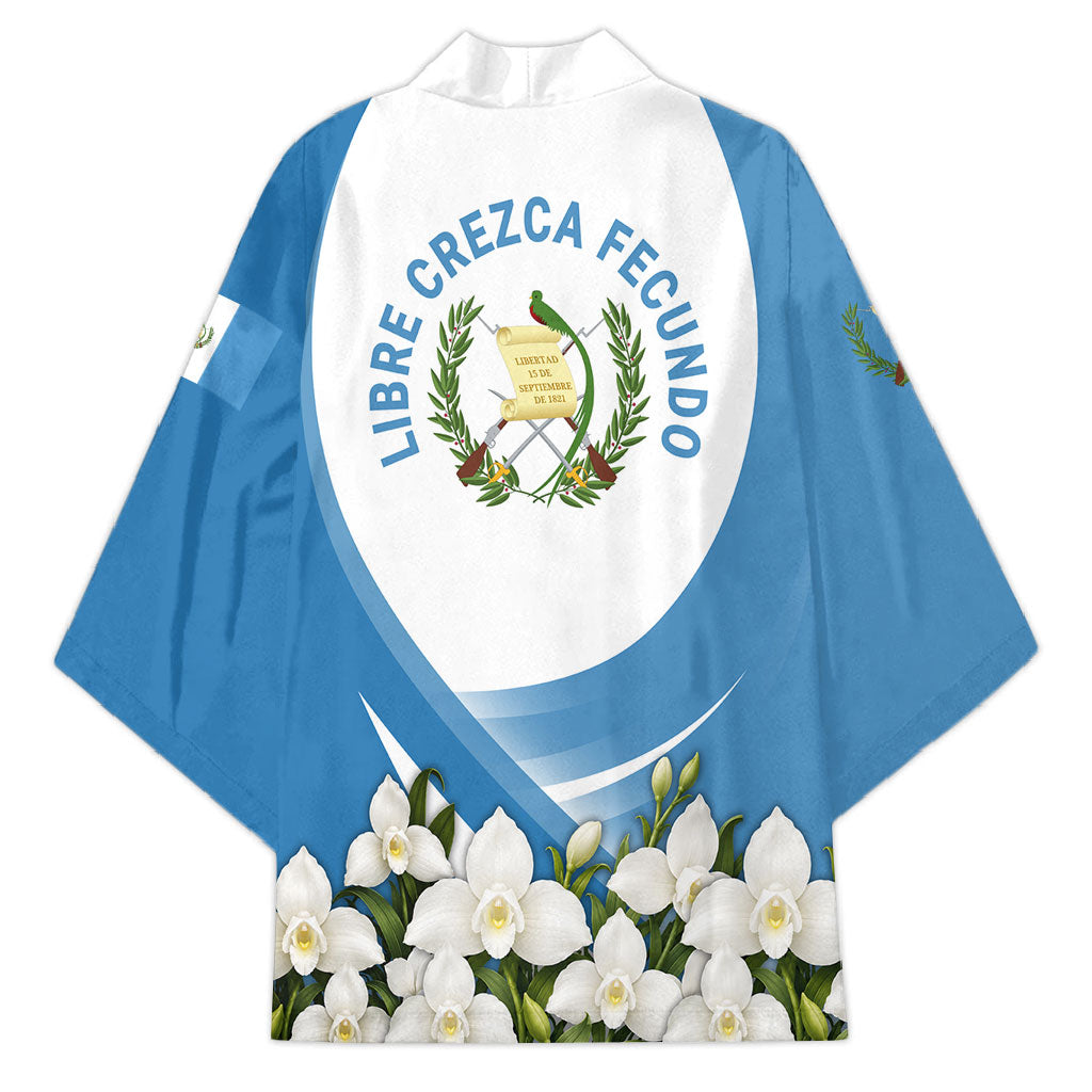 Guatemala Kimono Quetzal Mayan Ruins Orchid Flag