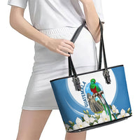 Guatemala Leather Tote Bag Quetzal Mayan Ruins Orchid Flag