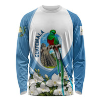 Guatemala Long Sleeve Shirt Quetzal Mayan Ruins Orchid Flag