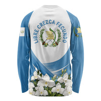 Guatemala Long Sleeve Shirt Quetzal Mayan Ruins Orchid Flag