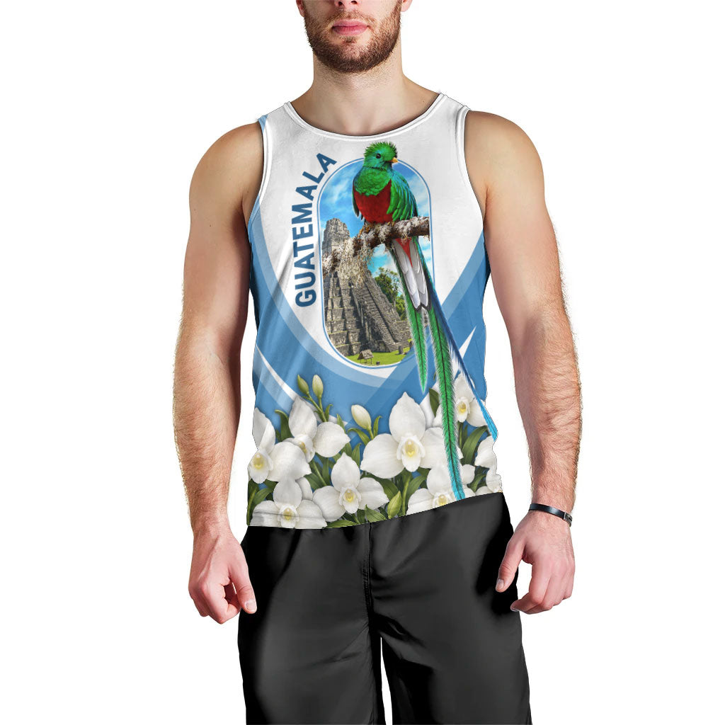 Guatemala Men Tank Top Quetzal Mayan Ruins Orchid Flag