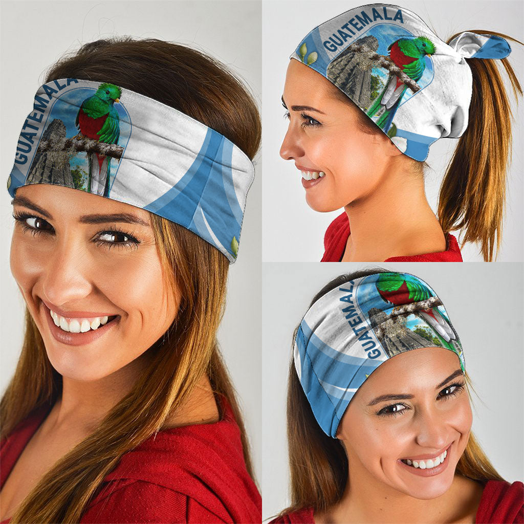 Guatemala Neck Gaiter Quetzal Mayan Ruins Orchid Flag