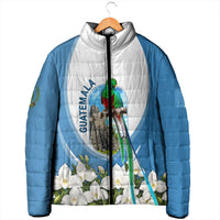 Guatemala Padded Jacket Quetzal Mayan Ruins Orchid Flag
