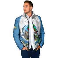 Guatemala Padded Jacket Quetzal Mayan Ruins Orchid Flag