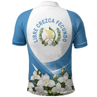 Guatemala Polo Shirt Quetzal Mayan Ruins Orchid Flag