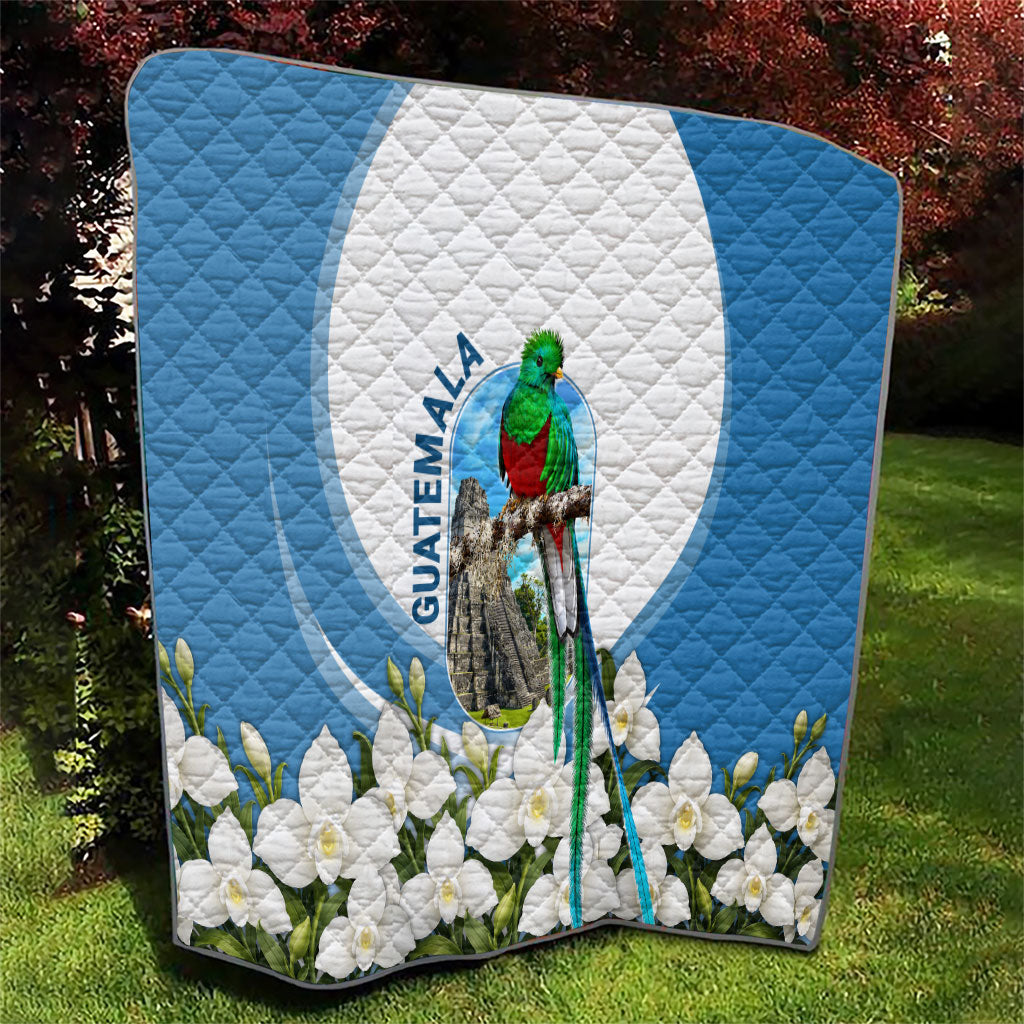 Guatemala Quilt Quetzal Mayan Ruins Orchid Flag