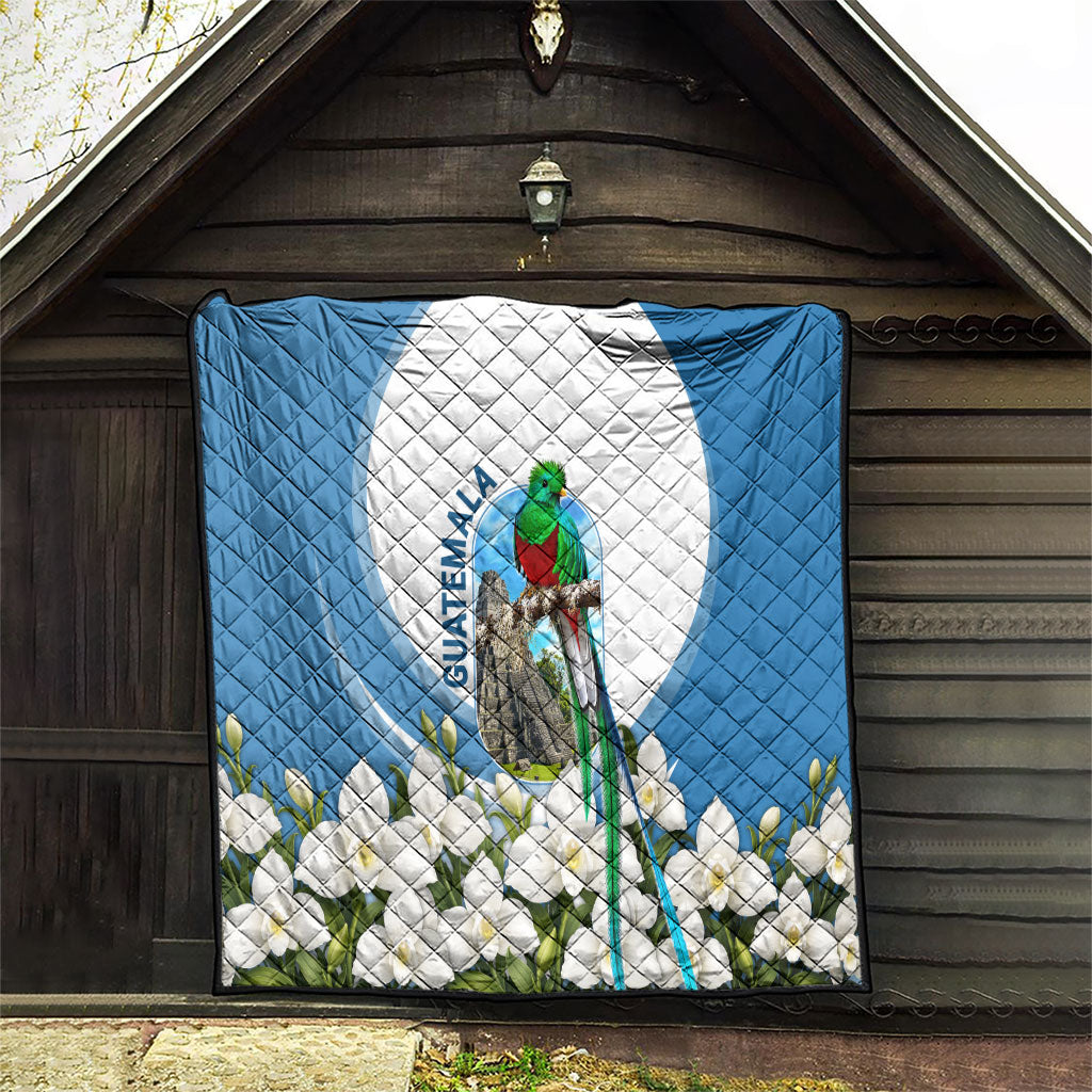 Guatemala Quilt Quetzal Mayan Ruins Orchid Flag