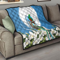 Guatemala Quilt Quetzal Mayan Ruins Orchid Flag