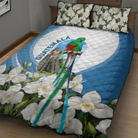 Guatemala Quilt Bed Set Quetzal Mayan Ruins Orchid Flag