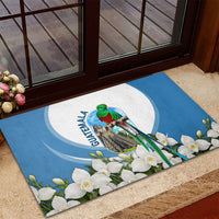 Guatemala Rubber Doormat Quetzal Mayan Ruins Orchid Flag