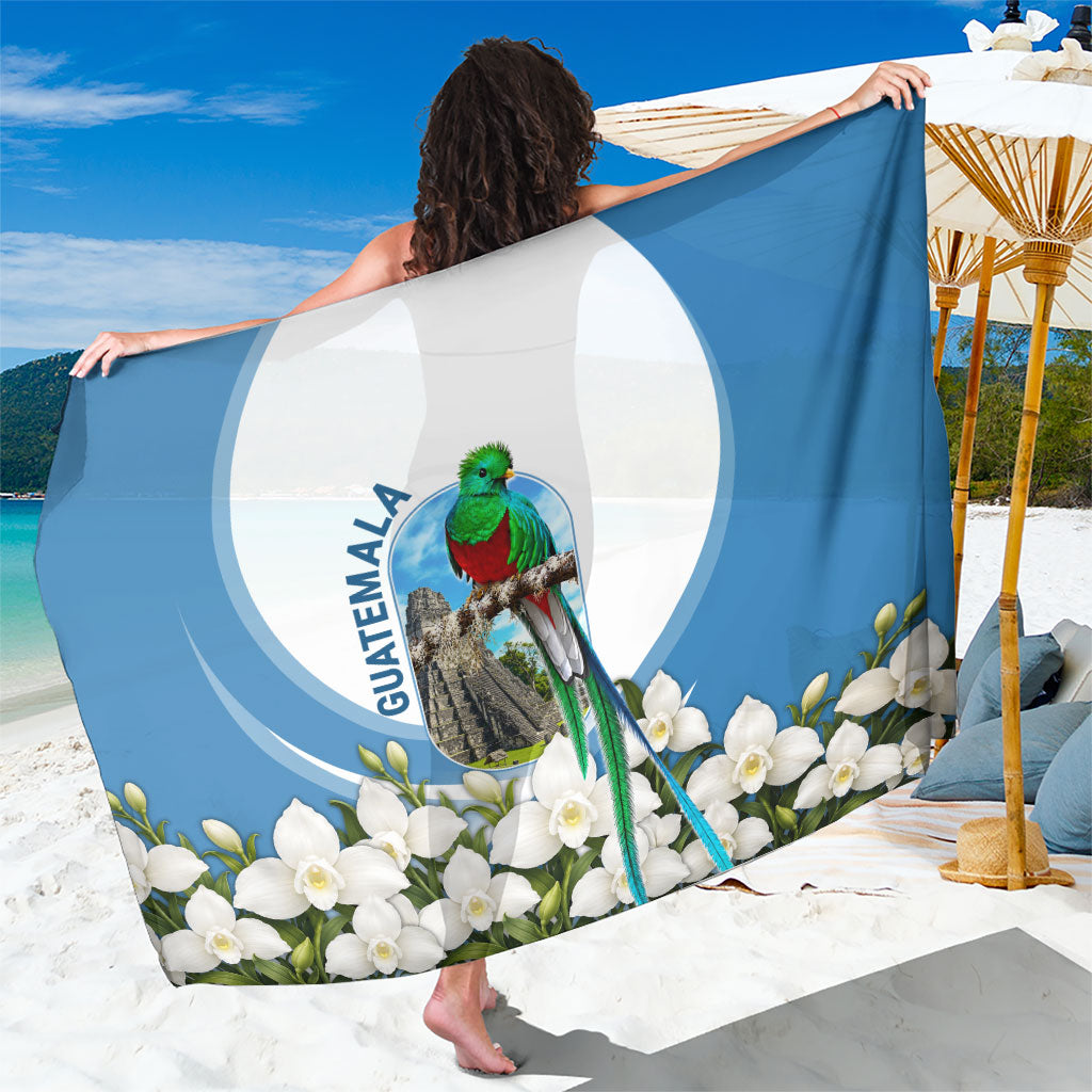Guatemala Sarong Quetzal Mayan Ruins Orchid Flag