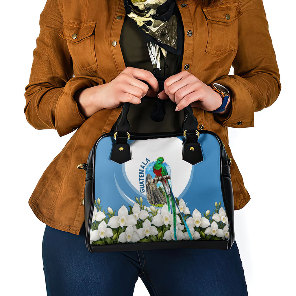 Guatemala Shoulder Handbag Quetzal Mayan Ruins Orchid Flag