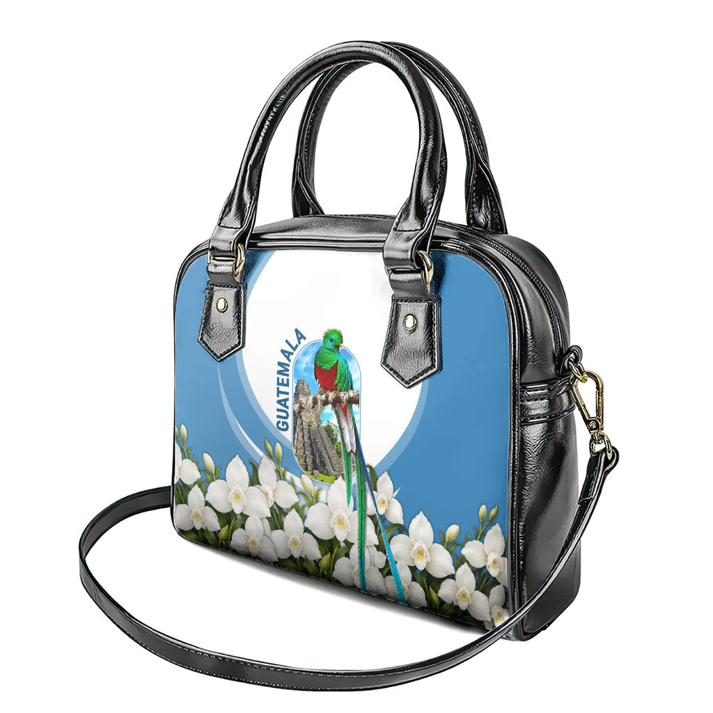 Guatemala Shoulder Handbag Quetzal Mayan Ruins Orchid Flag