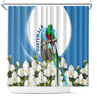 Guatemala Shower Curtain Quetzal Mayan Ruins Orchid Flag
