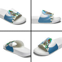 Guatemala Slide Sandals Quetzal Mayan Ruins Orchid Flag