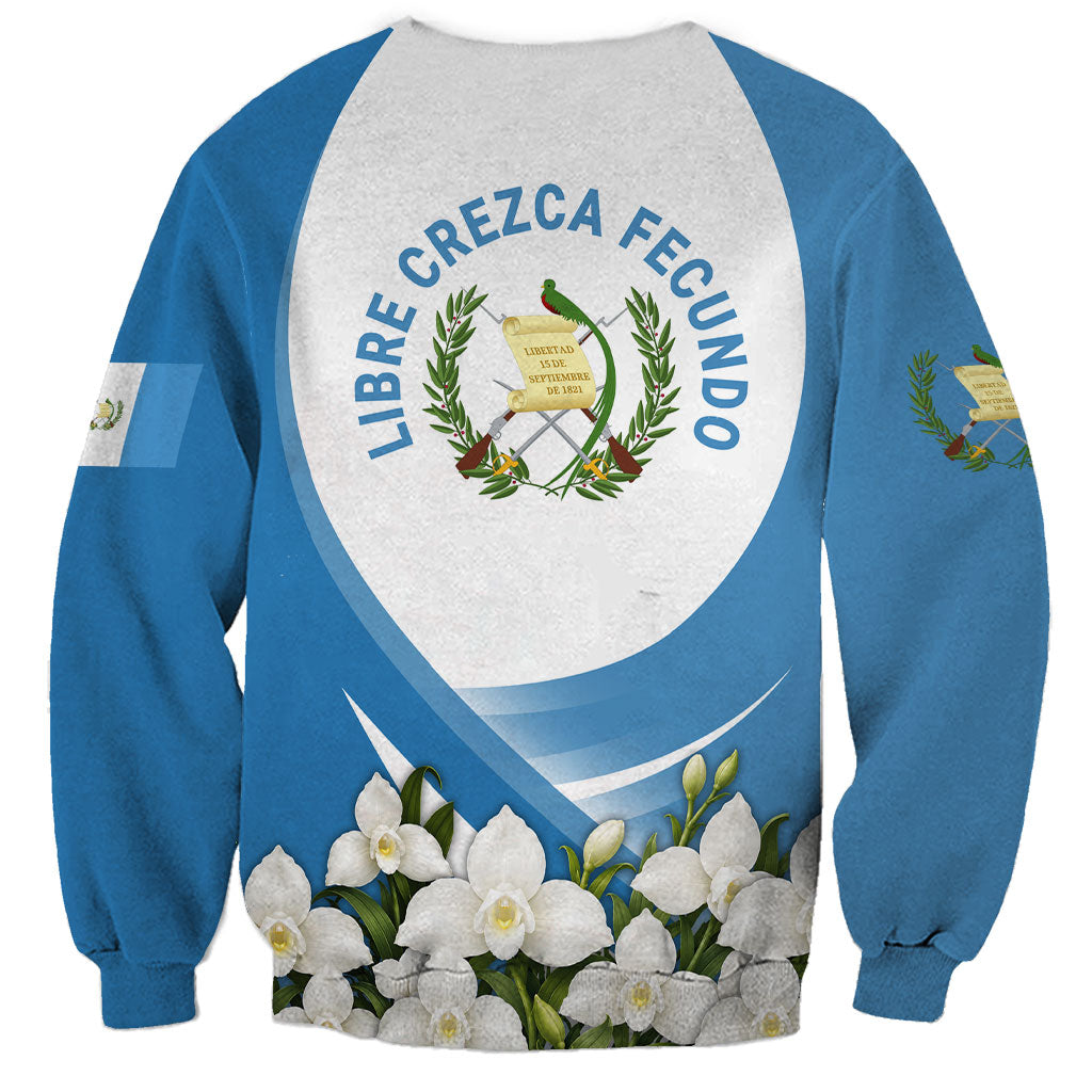 Guatemala Sweatshirt Quetzal Mayan Ruins Orchid Flag