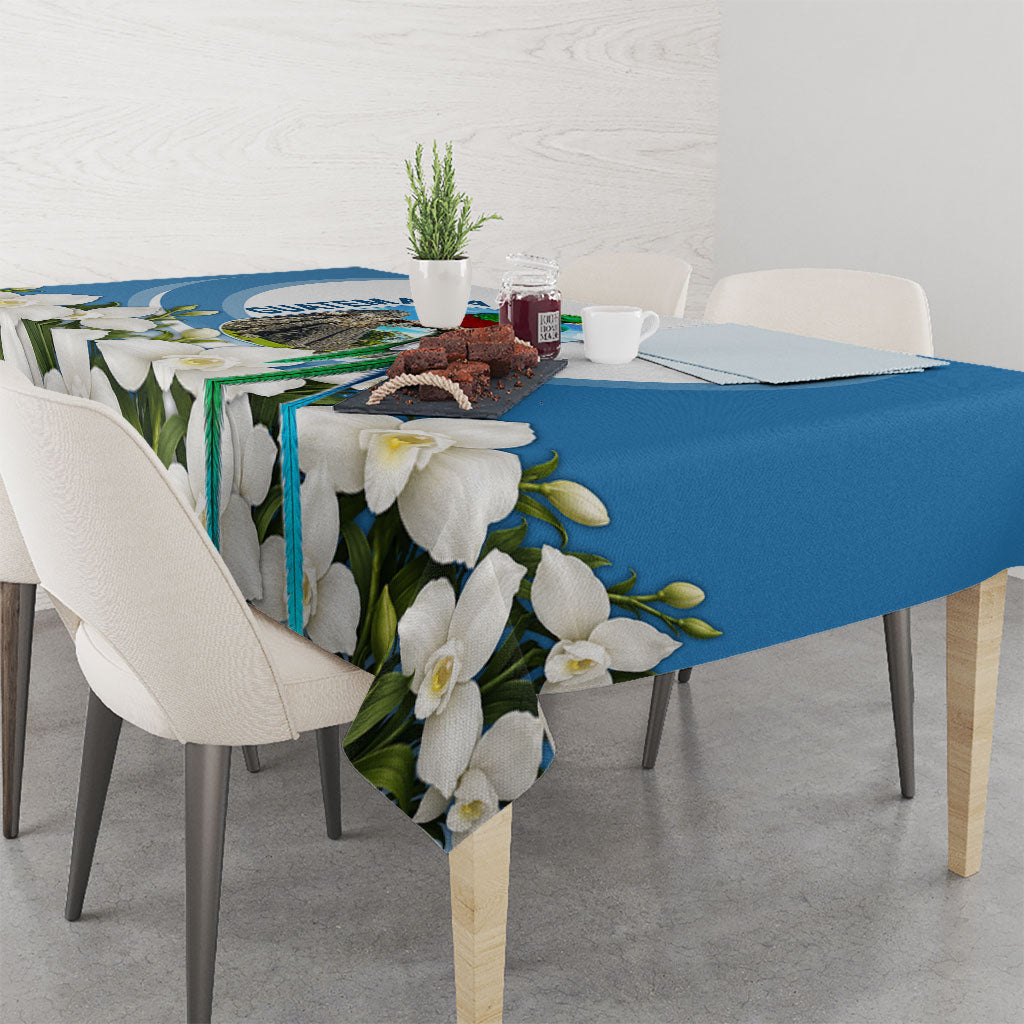 Guatemala Tablecloth Quetzal Mayan Ruins Orchid Flag
