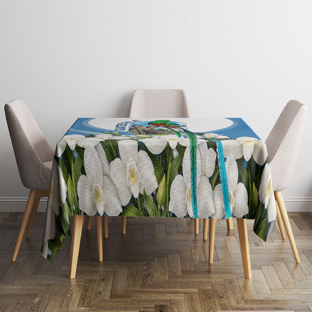 Guatemala Tablecloth Quetzal Mayan Ruins Orchid Flag