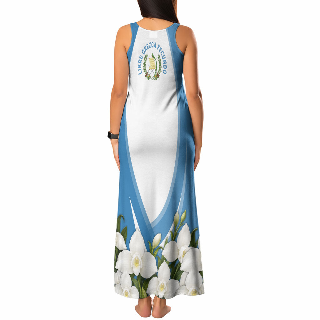 Guatemala Tank Maxi Dress Quetzal Mayan Ruins Orchid Flag