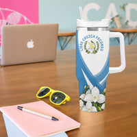 Guatemala Tumbler With Handle Quetzal Mayan Ruins Orchid Flag