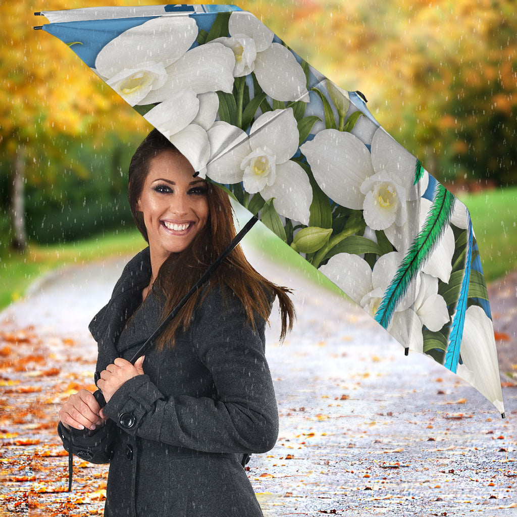 Guatemala Umbrella Quetzal Mayan Ruins Orchid Flag