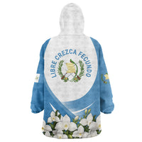 Guatemala Wearable Blanket Hoodie Quetzal Mayan Ruins Orchid Flag