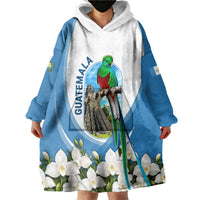 Guatemala Wearable Blanket Hoodie Quetzal Mayan Ruins Orchid Flag