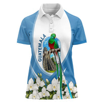 Guatemala Women Polo Shirt Quetzal Mayan Ruins Orchid Flag