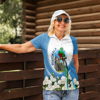 Guatemala Women Polo Shirt Quetzal Mayan Ruins Orchid Flag