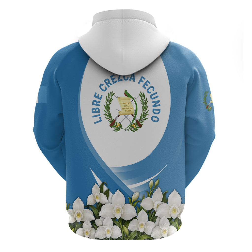 Guatemala Zip Hoodie Quetzal Mayan Ruins Orchid Flag