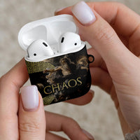 Greek God Of Chaos AirPods Case Cosmic Nebula Classical Art Greek Key Pattern